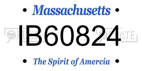 IB60824 Massachusetts License Plate