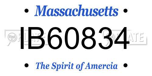 IB60834 Massachusetts License Plate