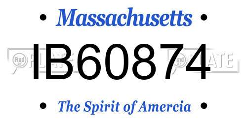 IB60874 Massachusetts License Plate