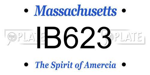 IB623 Massachusetts License Plate