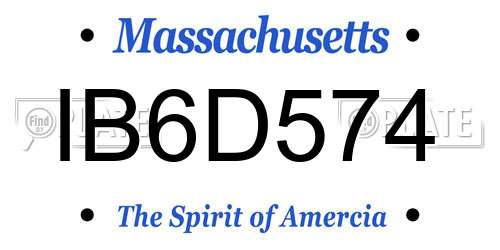IB6D574 Massachusetts License Plate