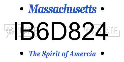 IB6D824 Massachusetts License Plate
