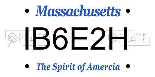 IB6E2H Massachusetts License Plate