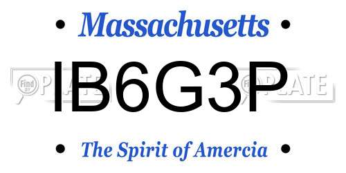 IB6G3P Massachusetts License Plate