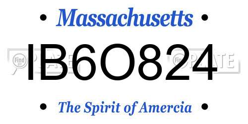 IB6O824 Massachusetts License Plate