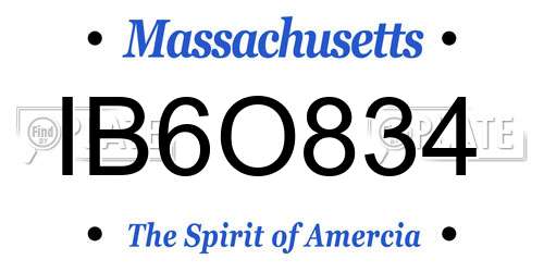 IB6O834 Massachusetts License Plate