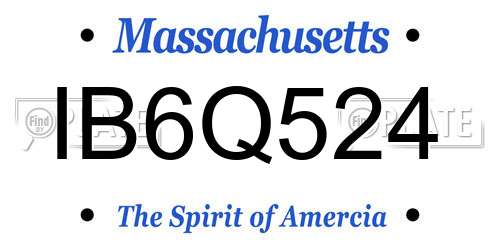 IB6Q524 Massachusetts License Plate