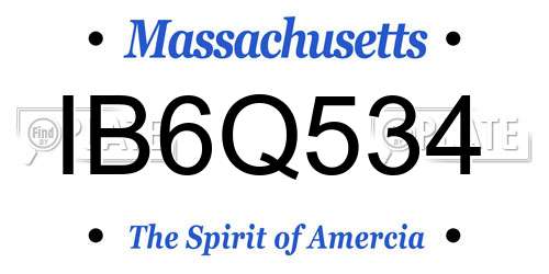 IB6Q534 Massachusetts License Plate