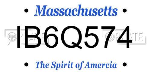 IB6Q574 Massachusetts License Plate