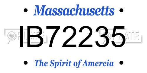 IB72235 Massachusetts License Plate