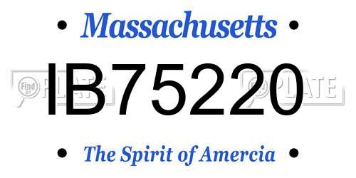 IB75220 Massachusetts License Plate