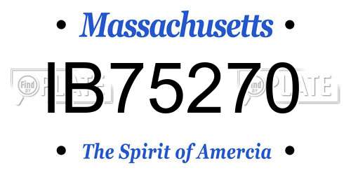 IB75270 Massachusetts License Plate