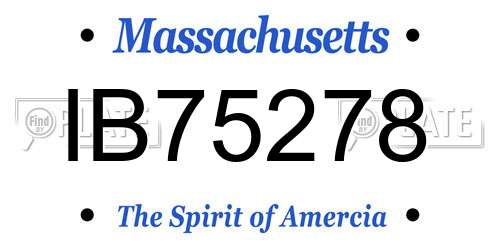 IB75278 Massachusetts License Plate