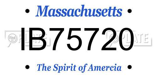 IB75720 Massachusetts License Plate