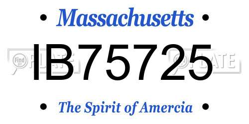 IB75725 Massachusetts License Plate