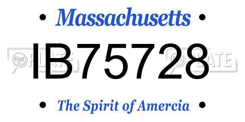 IB75728 Massachusetts License Plate
