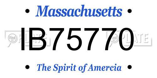 IB75770 Massachusetts License Plate