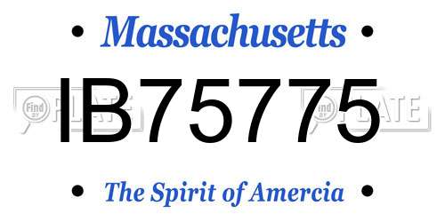 IB75775 Massachusetts License Plate