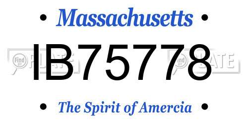 IB75778 Massachusetts License Plate