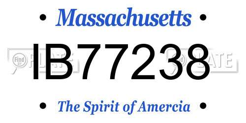 IB77238 Massachusetts License Plate