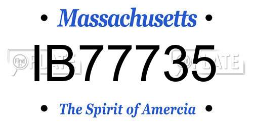 IB77735 Massachusetts License Plate