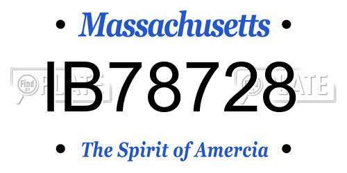IB78728 Massachusetts License Plate