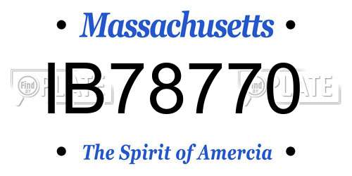 IB78770 Massachusetts License Plate