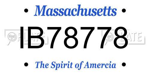 IB78778 Massachusetts License Plate
