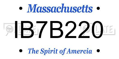 IB7B220 Massachusetts License Plate