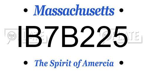IB7B225 Massachusetts License Plate