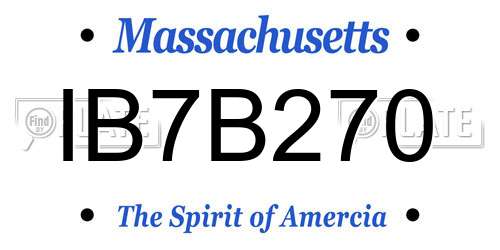 IB7B270 Massachusetts License Plate