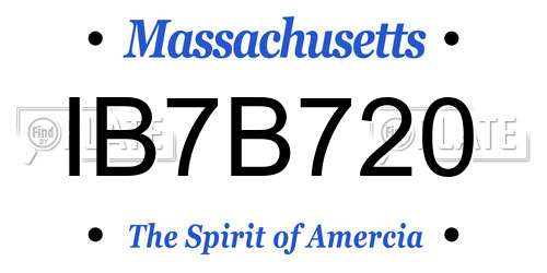 IB7B720 Massachusetts License Plate