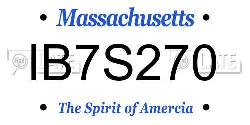 IB7S270 Massachusetts License Plate