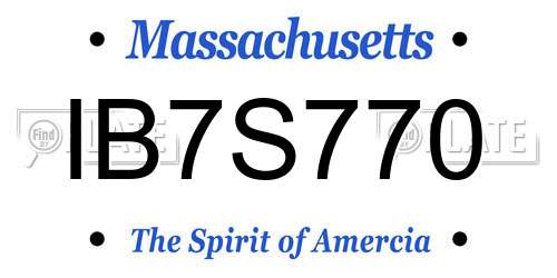 IB7S770 Massachusetts License Plate
