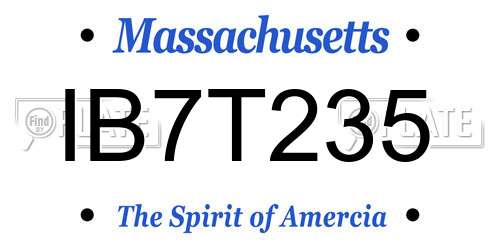 IB7T235 Massachusetts License Plate