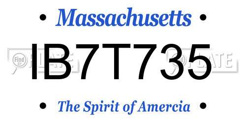 IB7T735 Massachusetts License Plate