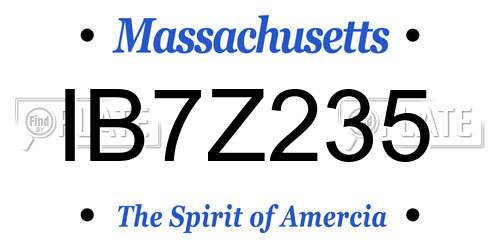 IB7Z235 Massachusetts License Plate