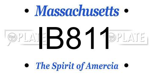 IB811 Massachusetts License Plate