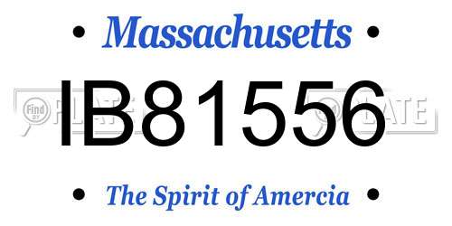 IB81556 Massachusetts License Plate