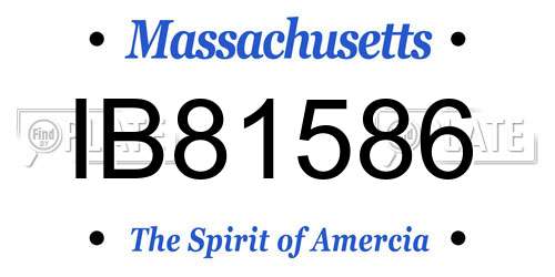 IB81586 Massachusetts License Plate