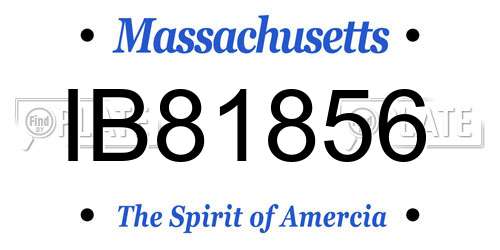 IB81856 Massachusetts License Plate