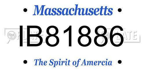 IB81886 Massachusetts License Plate