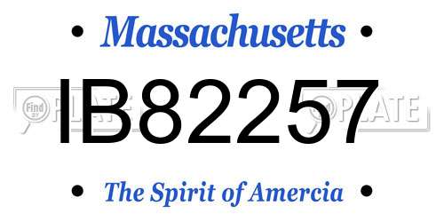 IB82257 Massachusetts License Plate