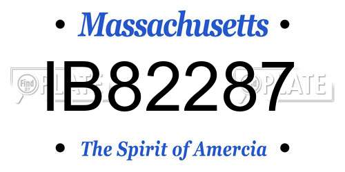 IB82287 Massachusetts License Plate