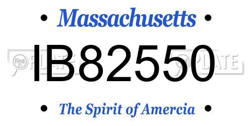 IB82550 Massachusetts License Plate