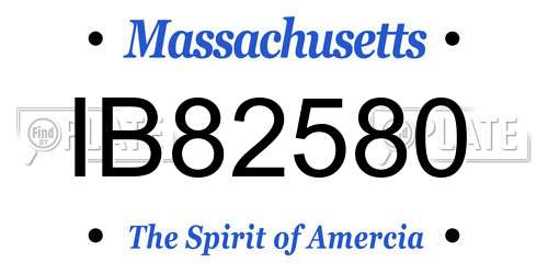IB82580 Massachusetts License Plate