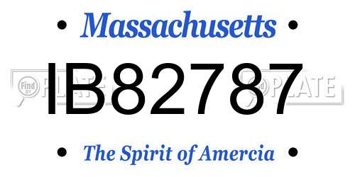 IB82787 Massachusetts License Plate