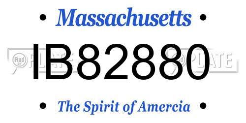 IB82880 Massachusetts License Plate