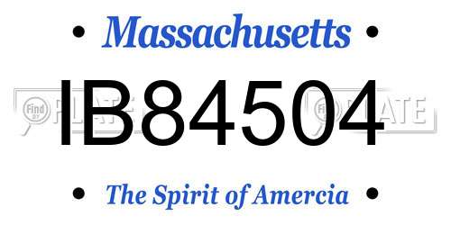 IB84504 Massachusetts License Plate
