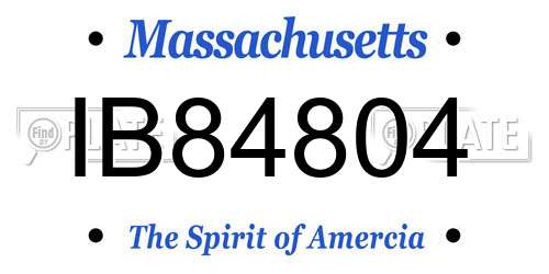 IB84804 Massachusetts License Plate
